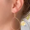 Heart Dangle Drop Earrings - Pink
