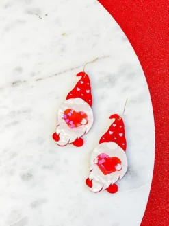 Heart Gnome Dangle Earrings