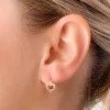 Heart Huggie Hoop Earrings - Gold