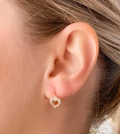 Heart Huggie Hoop Earrings - Gold