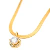 Here to Shine Gold Plated Necklace in White
