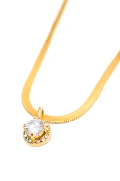 Here to Shine Gold Plated Necklace in White