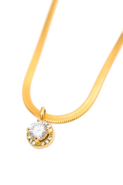 Here to Shine Gold Plated Necklace in White