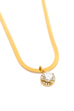 Here to Shine Gold Plated Necklace in White