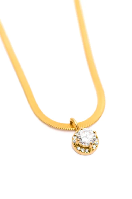 Here to Shine Gold Plated Necklace in White