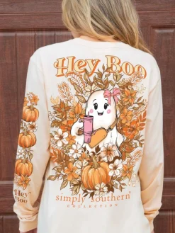 'Hey Boo' Preppy Ghost Long Sleeve Tee by Simply Southern