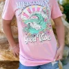 'High Tides, Good Vibes' Mineral Wash Short Sleeve Tee by Simply Southern