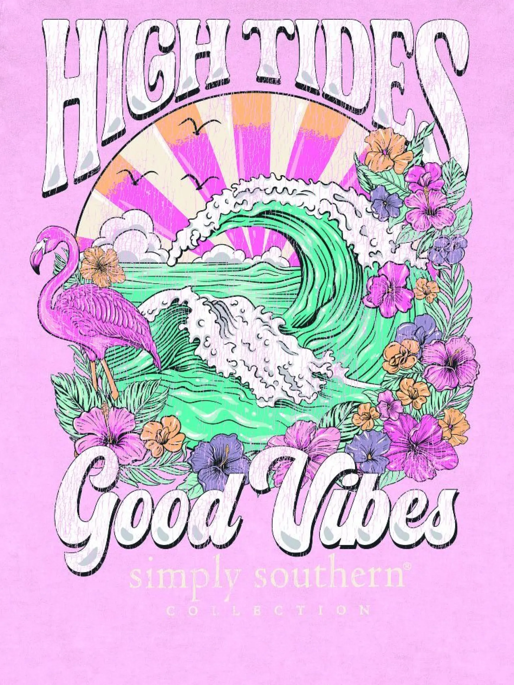 'High Tides, Good Vibes' Mineral Wash Short Sleeve Tee by Simply Southern