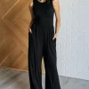 Hilary Wide Leg Jumpsuit in Black