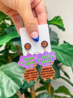 'Hocus Pocus' Enamel Cauldron Dangle Earrings