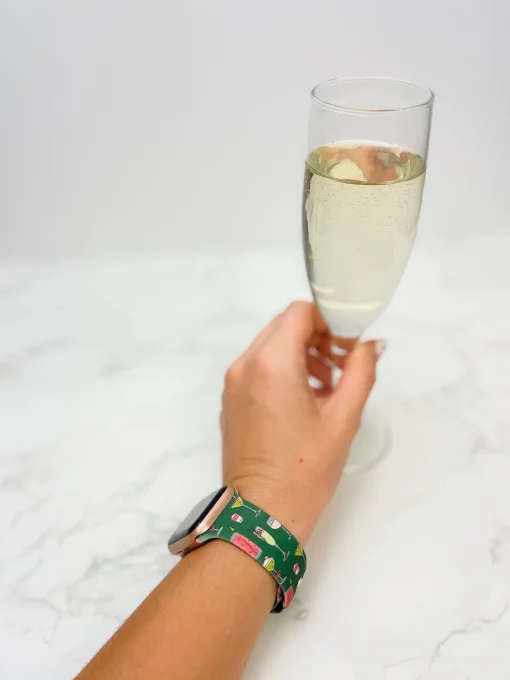 Holiday Cocktail Printed Silicone Smart Watch Band