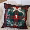 Holiday Wreath Pillow Cover (Ships in 1-2 Weeks)