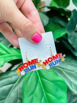 'Home Run' Baseball Dangle Earrings