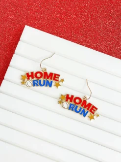 'Home Run' Baseball Dangle Earrings