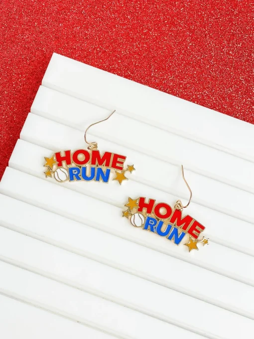 'Home Run' Baseball Dangle Earrings