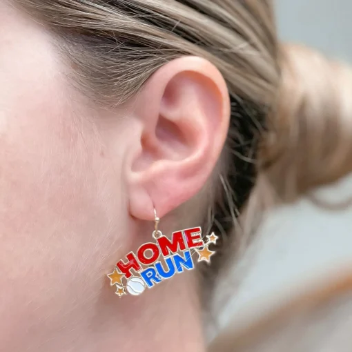 'Home Run' Baseball Dangle Earrings