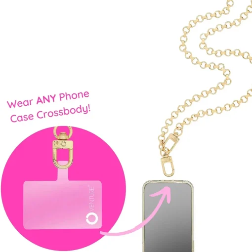 Hook Me Up Hands-Free Phone Crossbody Chain - Gold Rush