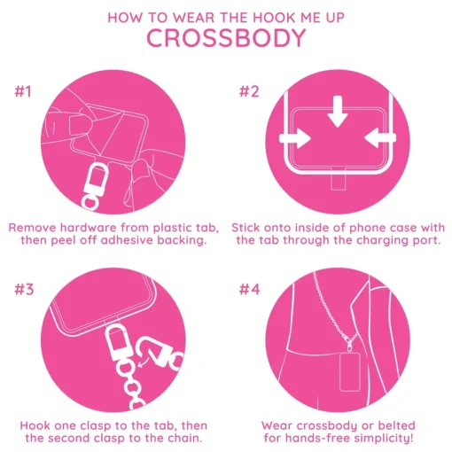 Hook Me Up Hands-Free Phone Crossbody Chain - Rose Gold