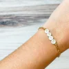 'Hope' Beaded Gold Link Toggle Bracelet