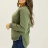 Hunter Green Ribbed Fleece Sweatshirt