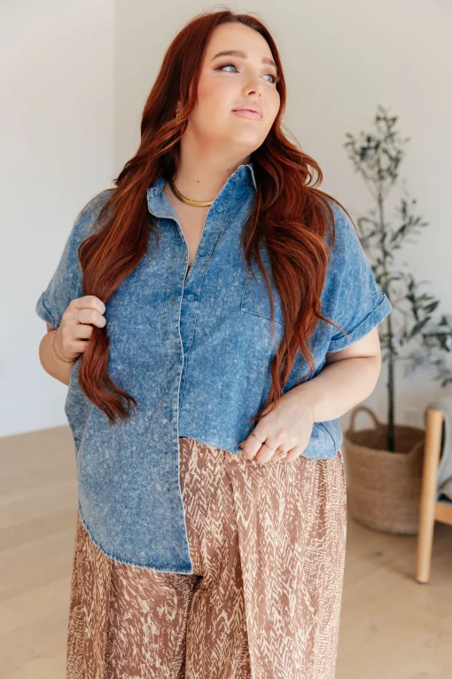 I Could Be Famous Denim Button Up