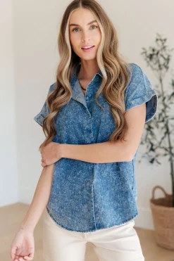 I Could Be Famous Denim Button Up