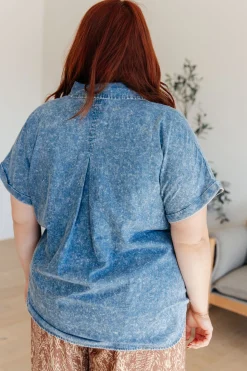 I Could Be Famous Denim Button Up