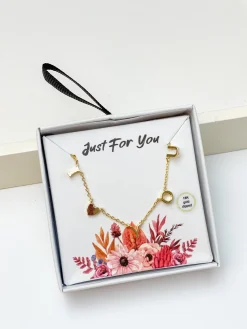 'I Heart You' Sentiment Chain Necklace - Gold