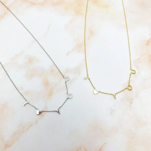 'I Heart You' Sentiment Chain Necklace - Gold