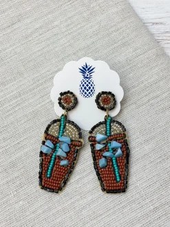 Iced Coffee Beaded Dangle Earrings