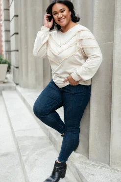 Into The Fringe Top in Beige