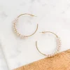 Jody Pearl Cluster Hoop Earrings - Gold