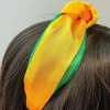 Jumbo Puffy Knotted Headbands - Gold & Green