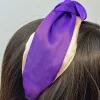 Jumbo Puffy Knotted Headbands - Purple & Gold