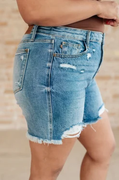 Kara High Rise Rigid Magic Button Fly Cutoff Shorts by Judy Blue