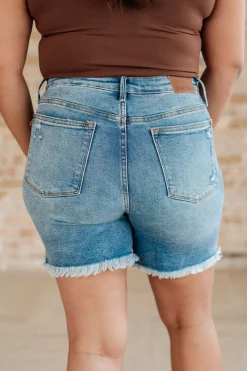 Kara High Rise Rigid Magic Button Fly Cutoff Shorts by Judy Blue