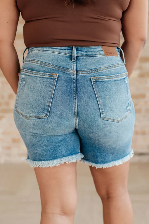 Kara High Rise Rigid Magic Button Fly Cutoff Shorts by Judy Blue