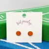 Kids Clip On Basketball Enamel Earrings