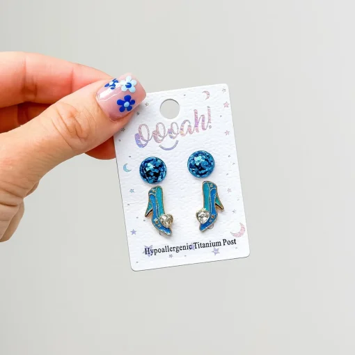Kids Princess Shoes Stud Earring Set