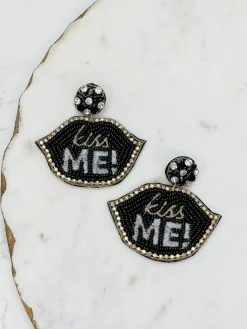 'Kiss Me' Beaded Dangle Earrings