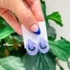 Knotted Loop Statement Stud Earrings - Lavender