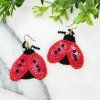Ladybug Beaded Dangle Earrings