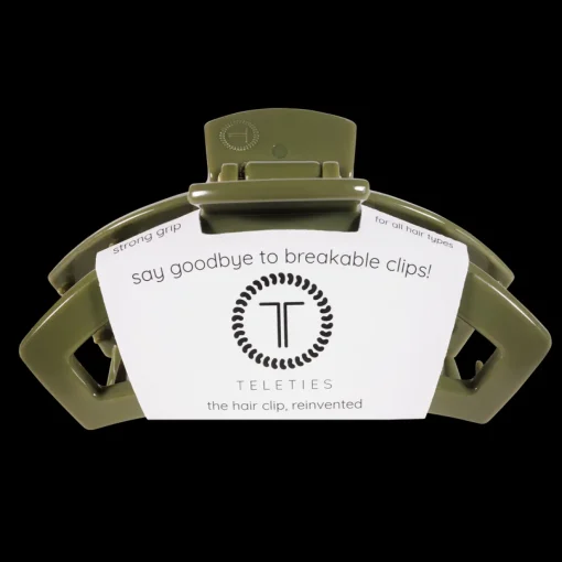 Large Teleties Open Claw Clip - Olive