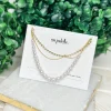 Layered Pearl & Rhinestone Necklace - Gold