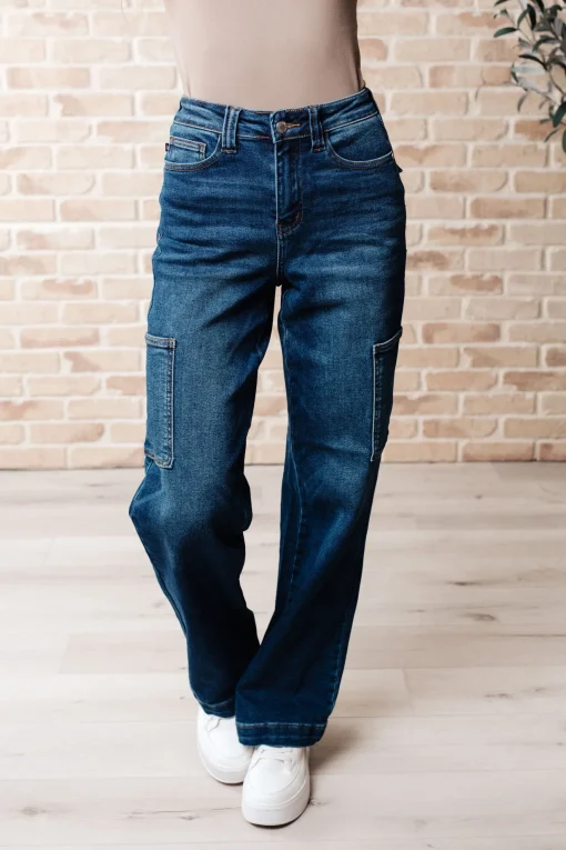 Leila High Rise Cargo Straight Jeans by Judy Blue