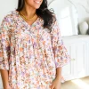 Let's Go Boho Floral Babydoll Top