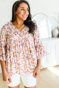 Let's Go Boho Floral Babydoll Top