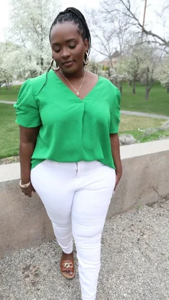 Let's Meet Up Green Blouse