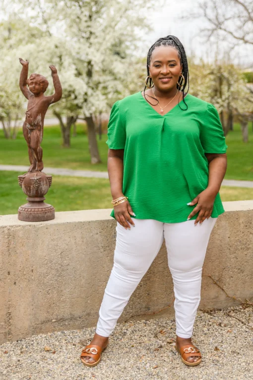 Let's Meet Up Green Blouse
