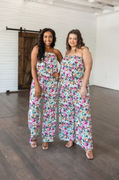Life of the Party Floral Jumpsuit in Green